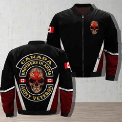canadian army veterans brother in arms bomber jacket printed