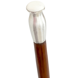 sterling silver walking cane with magnesite stone handle & wood stick high cm 90 original antique cane from 1930s gentle