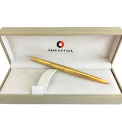 sheaffer agio reminder clip ball point pen in gold 12 k gold filled in gift box original