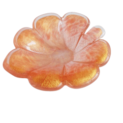 murano barovier & toso ashtray bowl murano glass pink and with gold leaves inside venitian glass made in italy original
