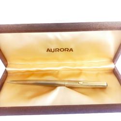 AURORA 98 ball point pen laminated gold brushed design In gift box Made in Italy Original