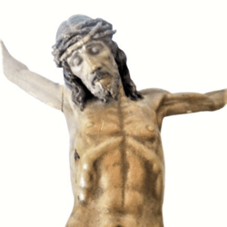crucifix in hand engraved wood corpus of christ polychrome lacquer made in italy toscany 1700s cm 56 wall mount