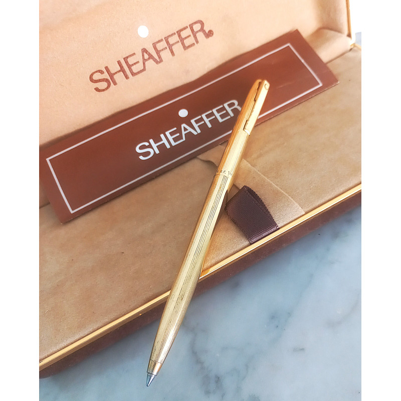 SHEAFFER AGIO Reminder Clip Ball Pen In Gold 12 K Gold Filled In Gift Box  Guarantee Original 1
