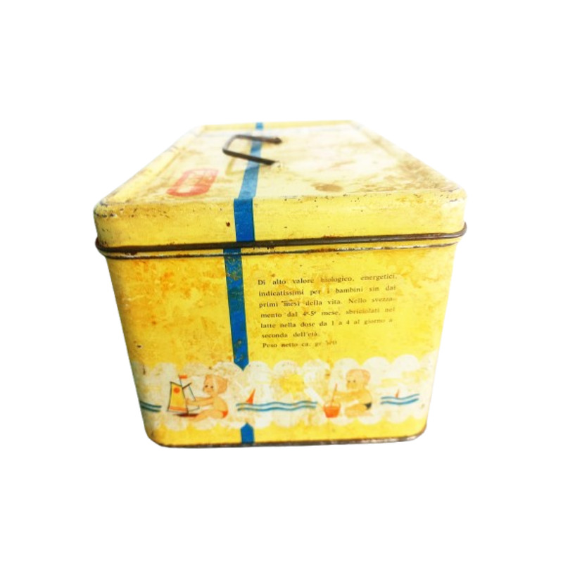 BISCOTTI PLASMON Baby Kids Italian Cookies Collectible TIN Box Original Made In Italy 1960s 1