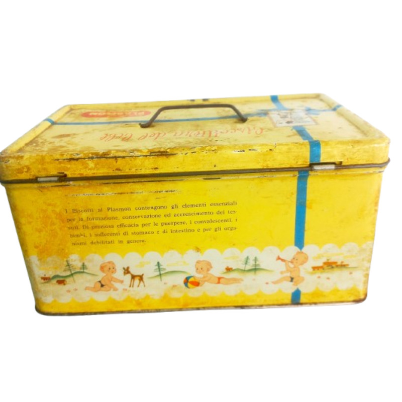 BISCOTTI PLASMON Baby Kids Italian Cookies Collectible TIN Box Original Made In Italy 1960s 6