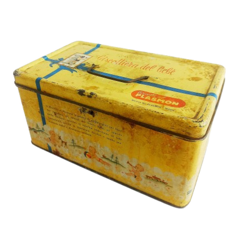 BISCOTTI PLASMON Baby Kids Italian Cookies Collectible TIN Box Original Made In Italy 1960s 7