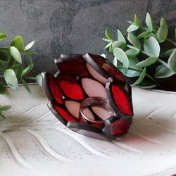 Dragon egg ring holder - handmade stained glass, home decor