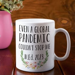 2023 m ed graduation coffee mug: perfect gift for master of education graduates pandemic edition