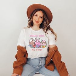 chillin with my peeps shirt gift for nurses, easter nurse shirt, easter bunny shirt,nursing school tee