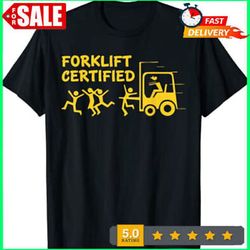 funny forklift operator forklift certified retro vintage 2d t-shirt best price