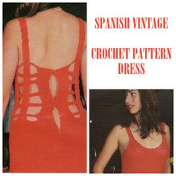 Digital | Vintage Crochet Pattern Dress Susi | Summer Dress, Evening Dress, Beach Dress | Spanish PDF Template