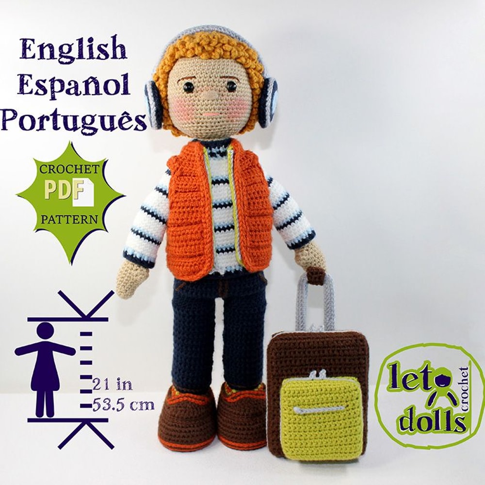 Crochet Doll Pattern Amigurumi Doll Pattern Large Doll 2153cm Dan 1