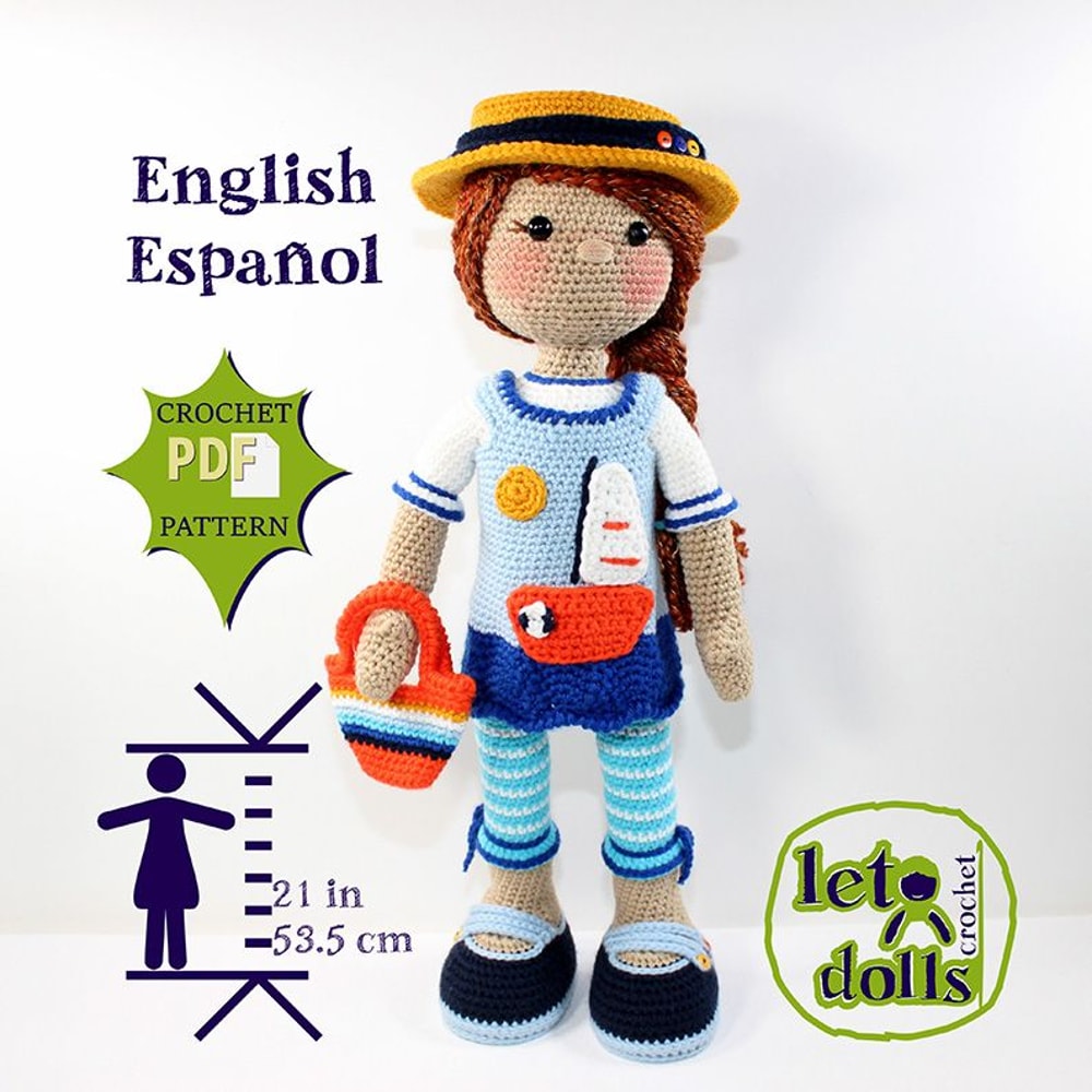 Crochet Doll Pattern Amigurumi Doll Pattern Large Doll 2153cm Fay 0