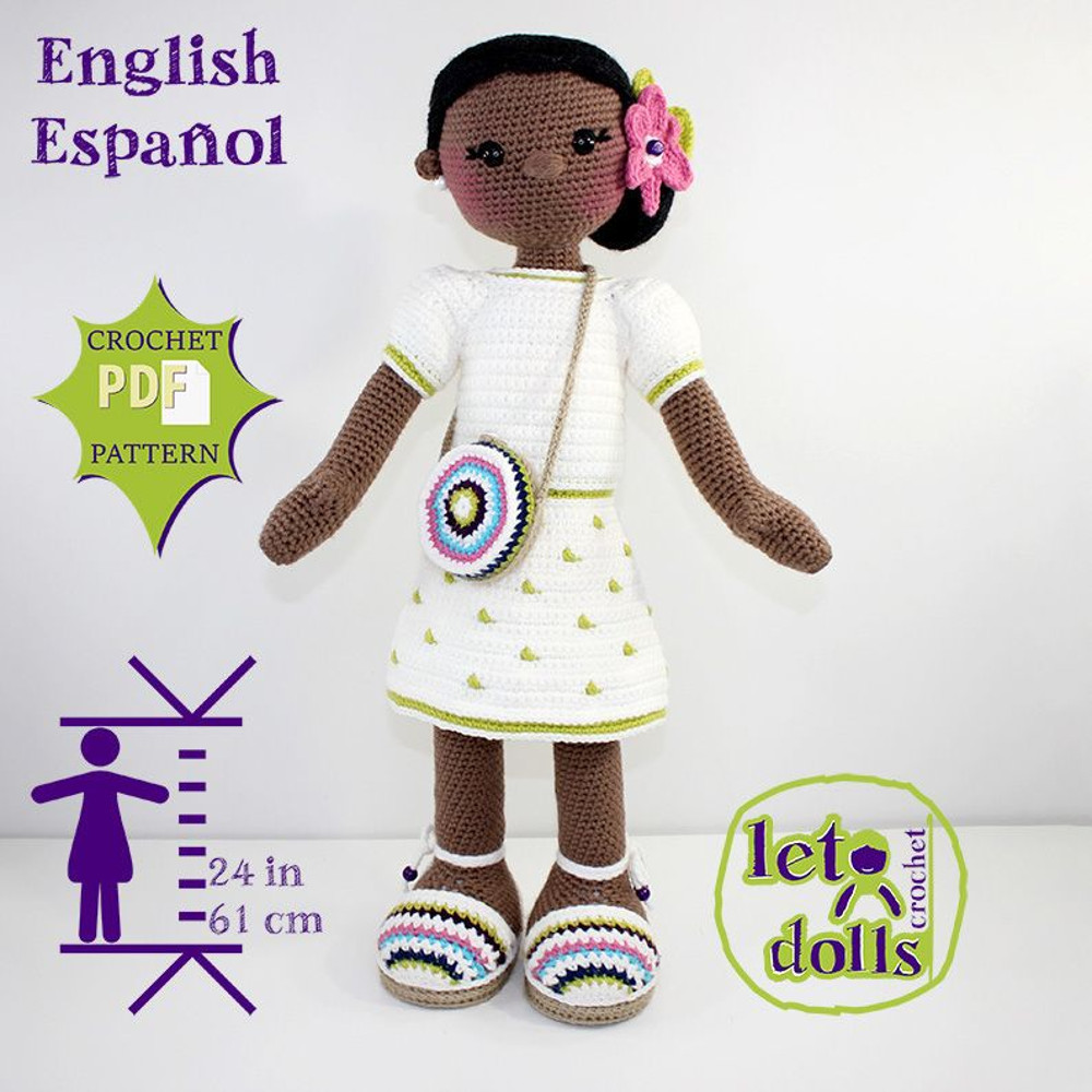 Crochet Doll Pattern Amigurumi Doll Pattern XLarge Doll 2461cm Rita 0