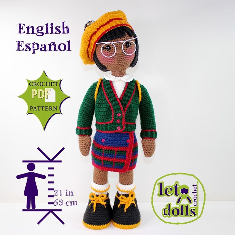 Crochet Doll Pattern Amigurumi Doll Pattern Large Doll 2153cm Olivia 1