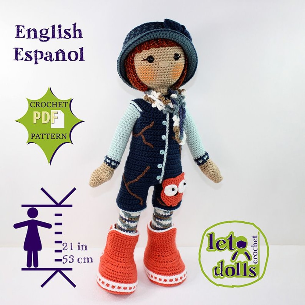 Crochet Doll Pattern Amigurumi Doll Pattern Large Doll 2153cm Maya 0