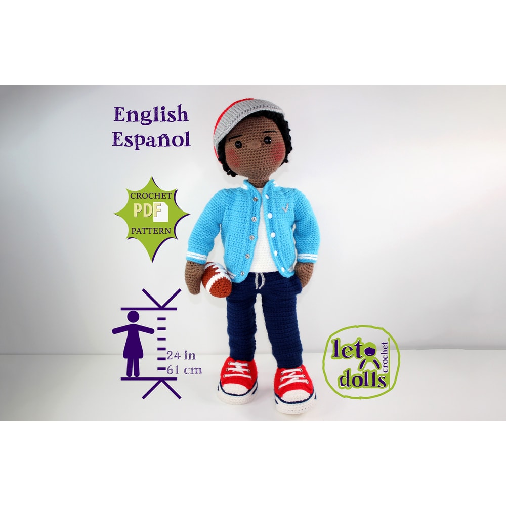 Crochet Doll Pattern Amigurumi Doll Pattern XLarge Doll 2461cm Shawn 0