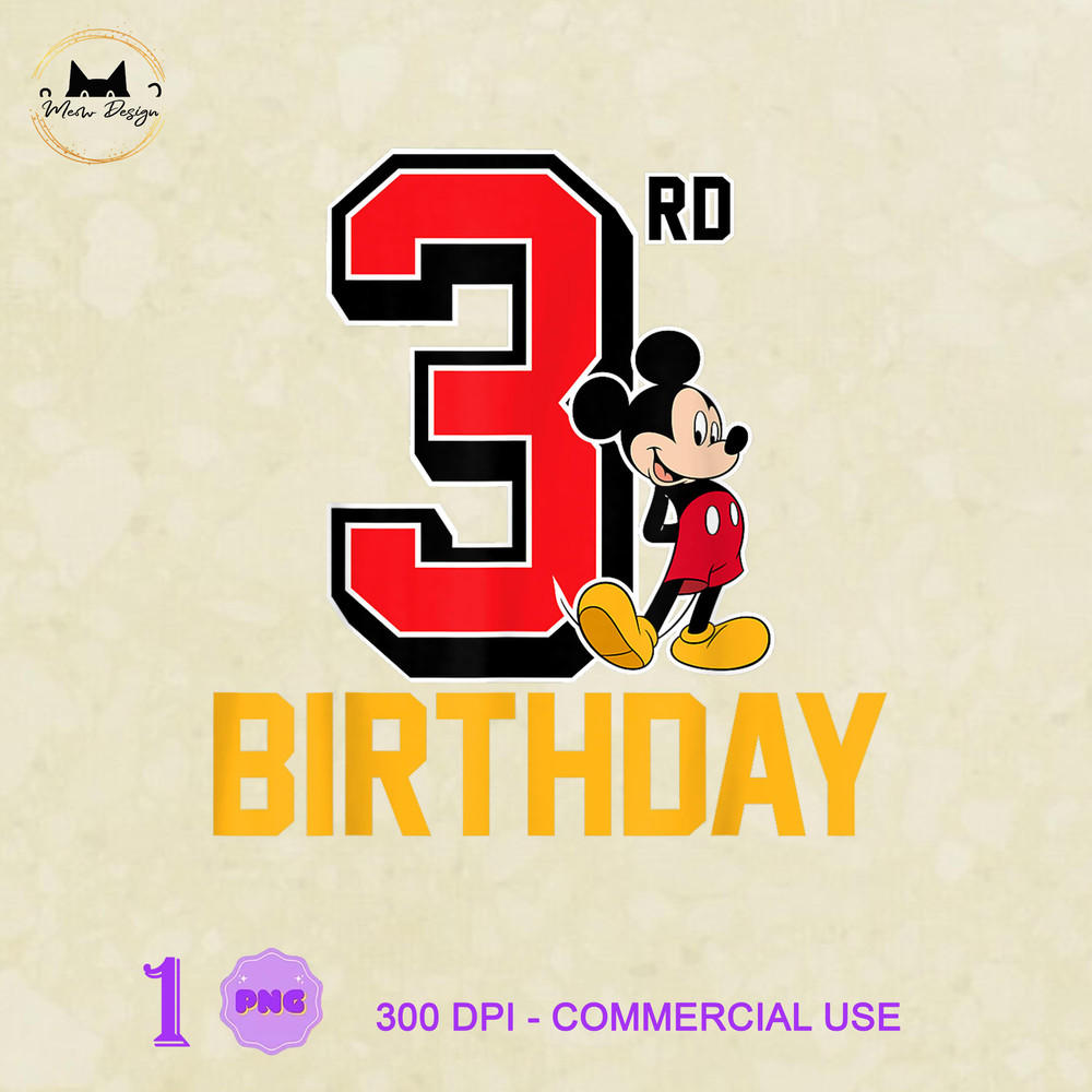 MK23032359 Disney Mickey Mouse My 3rd Birthday, Mickey PNG, Disney Mickey PNG, Disney PNG.jpg