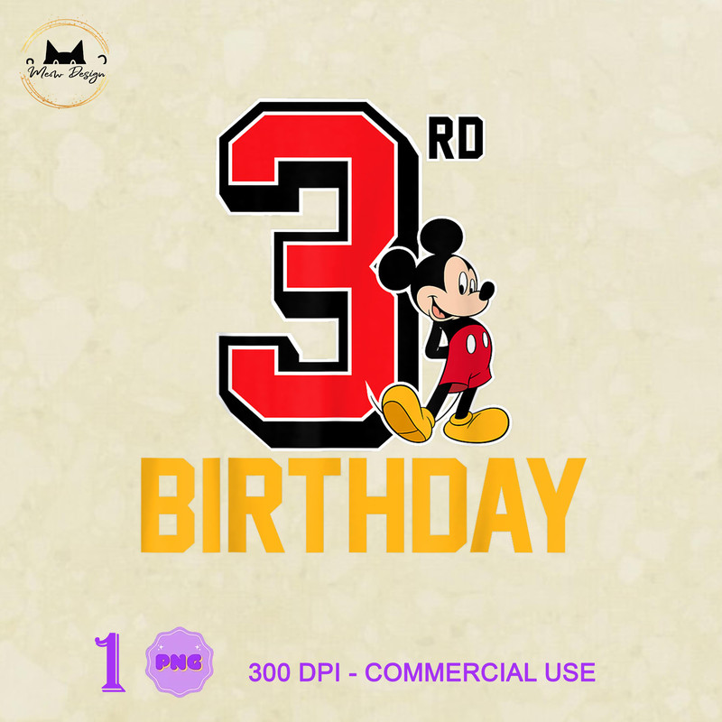 MK23032359 Disney Mickey Mouse My 3rd Birthday, Mickey PNG, Disney Mickey PNG, Disney PNG.jpg