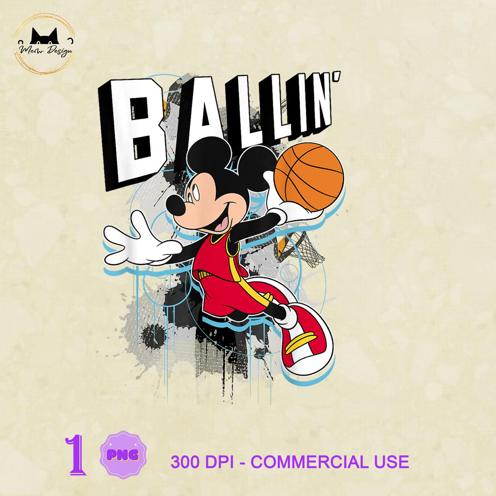 MK23032316 Disney Mickey Mouse Ballin' Portrait, Mickey PNG, Disney Mickey PNG, Disney PNG.jpg