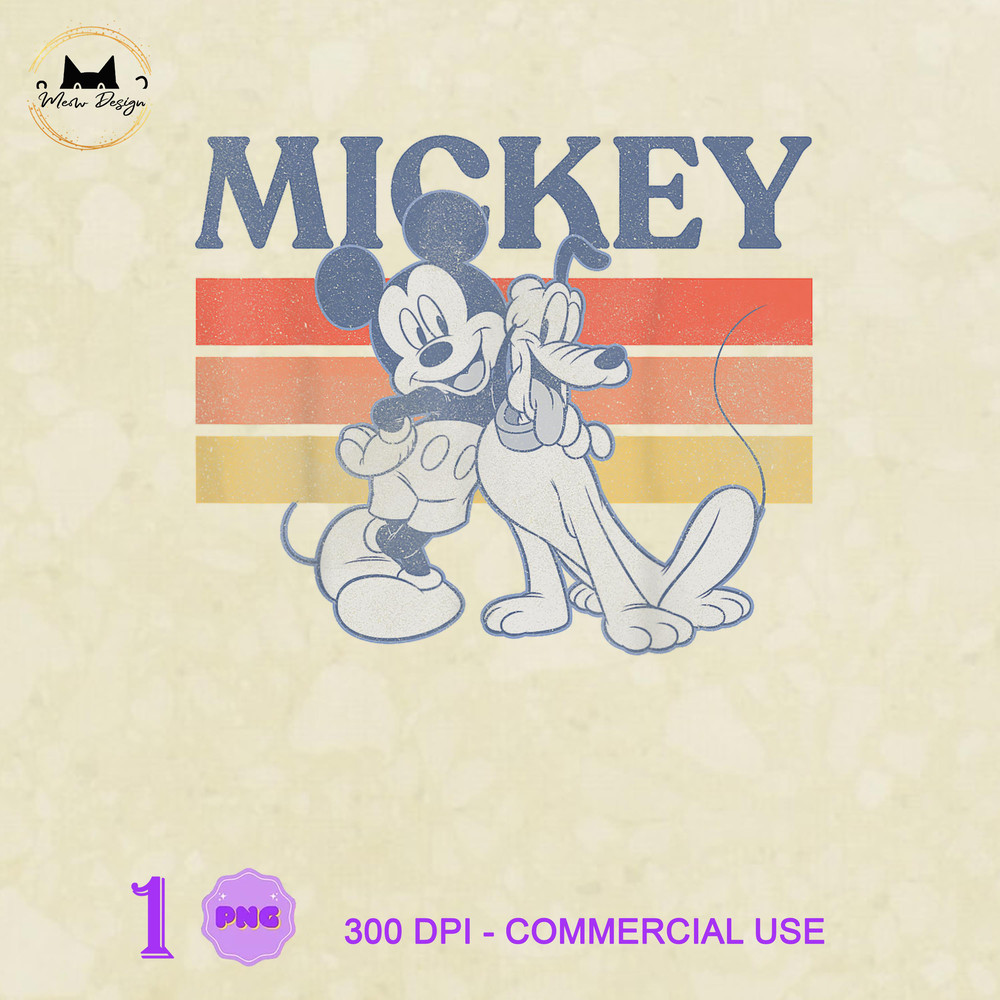 MK230323156 Disney Mickey And Friends Mickey And Pluto Retro Line, Mickey PNG, Disney Mickey PNG, Disney PNG.jpg
