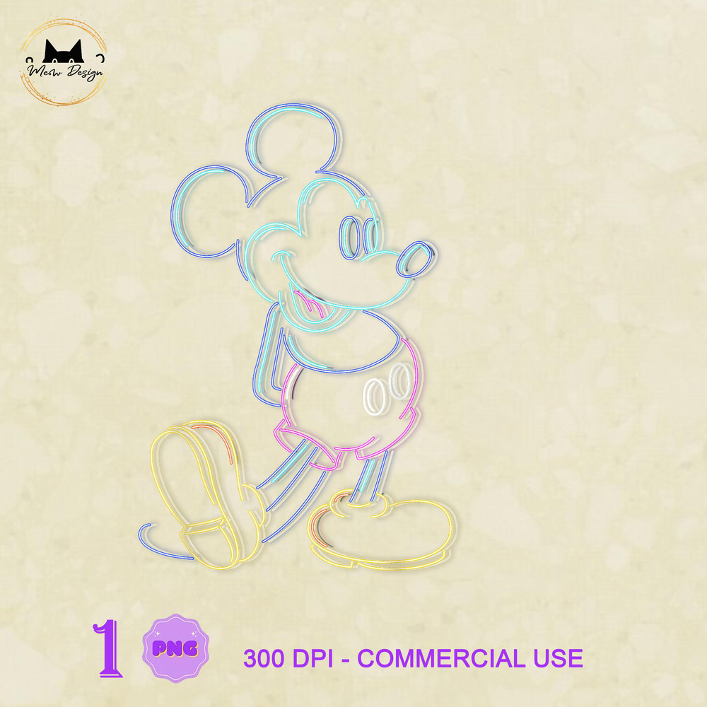 MK230323167 Disney Mickey And Friends Mickey Mouse Neon Line Portrait, Mickey PNG, Disney Mickey PNG, Disney PNG.jpg