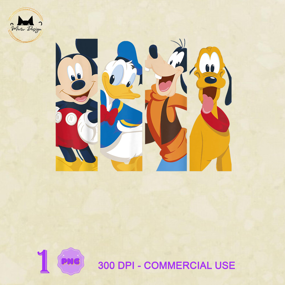 MK230323141 Disney Mickey And Friends Group Shot Panels 3, Mickey PNG, Disney Mickey PNG, Disney PNG.jpg