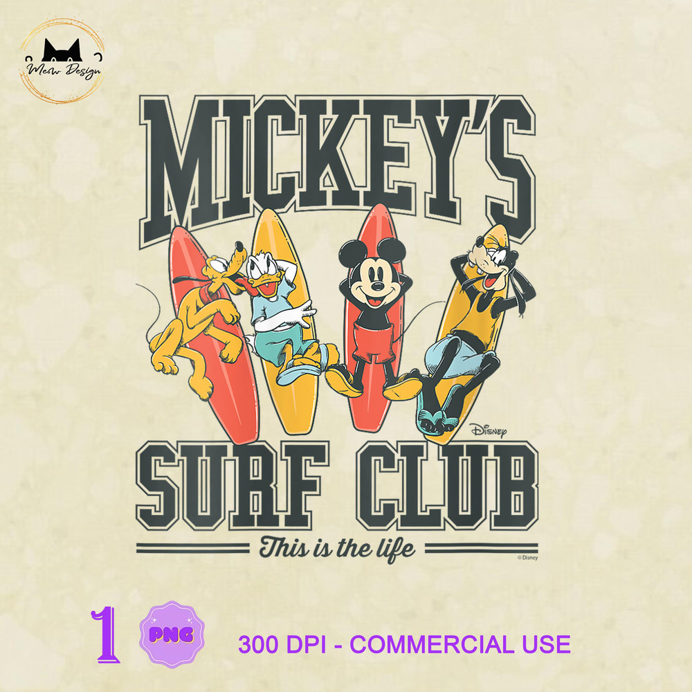 MK230323105 Womens Mickey's Surf Club Mickey Mouse Pluto Donald Goofy , Mickey PNG, Disney Mickey PNG, Disney PNG.jpg