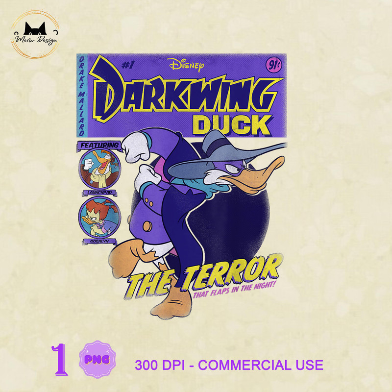 MK230323108 Disney Darkwing Duck Black  Classic Fit, Crew , Adult,  , Mickey PNG, Disney Mickey PNG, Disney PNG.jpg
