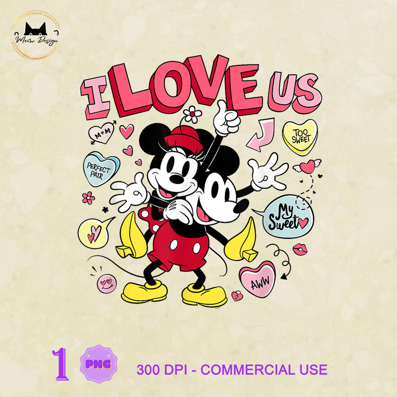 MK230323123 Disney Mickey & Minnie I Love Us 2019s Day Retro, Mickey PNG, Disney Mickey PNG, Disney PNG.jpg
