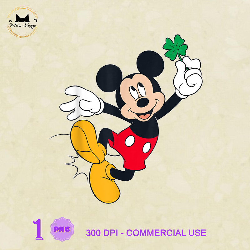 MK23032342 Disney Mickey Mouse Heel Click Shamrock St. Patricku2019s Day, Mickey PNG, Disney Mickey PNG, Disney PNG.jpg