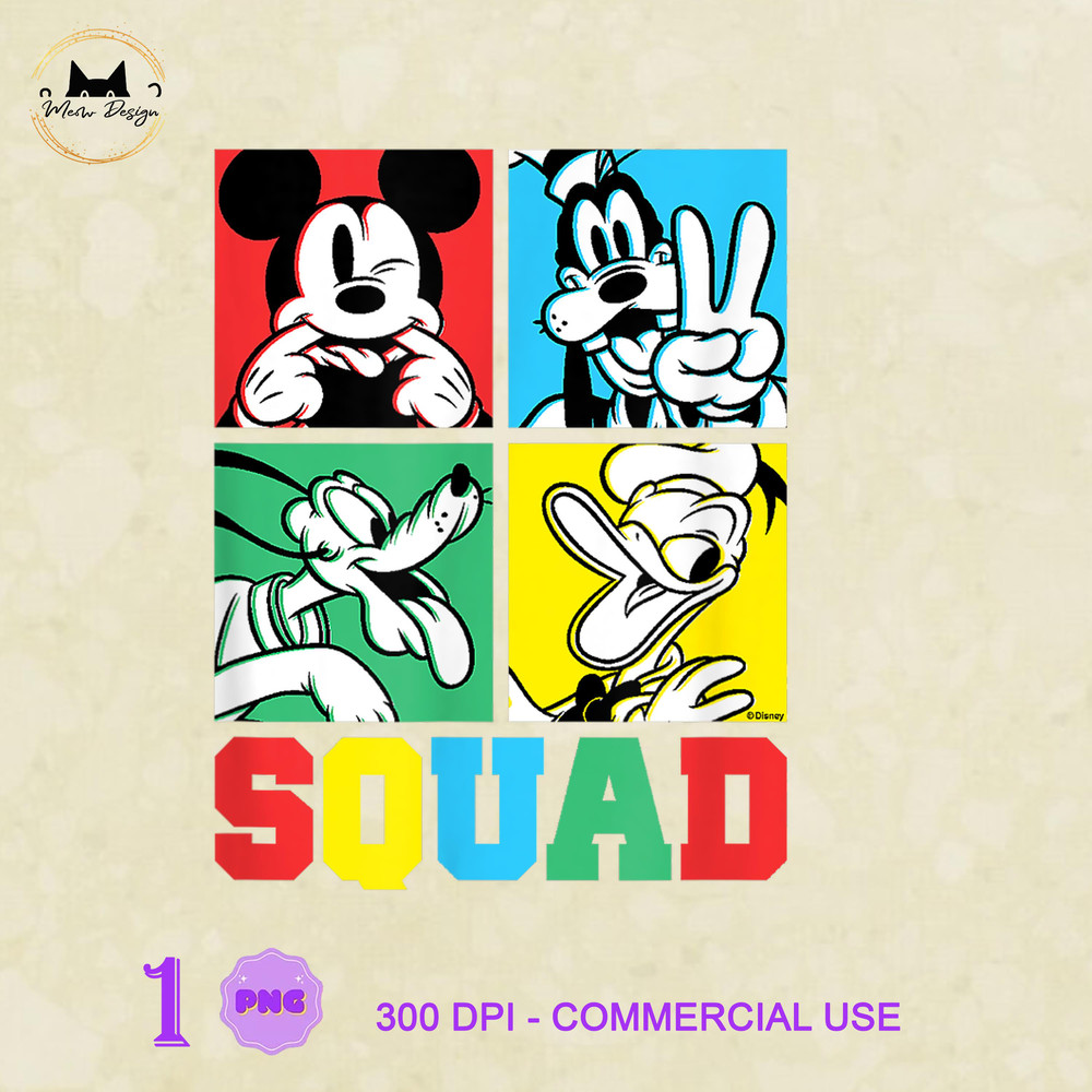 MK23032346 Disney  Mickey, Goofy, Donald, Pluto Squad Grid, Mickey PNG, Disney Mickey PNG, Disney PNG.jpg