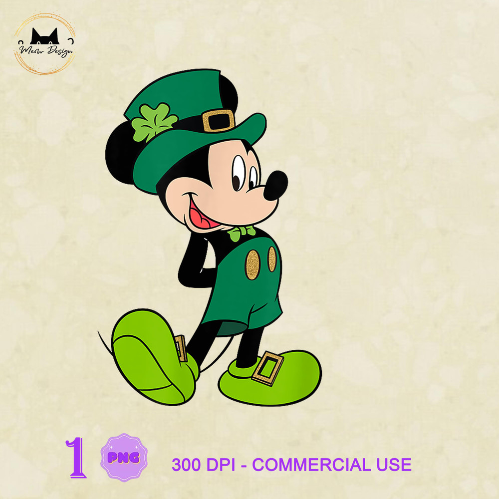 MK23032378 Disney St Patrick's Day Mickey Leprechaun Green, Mickey PNG, Disney Mickey PNG, Disney PNG.jpg