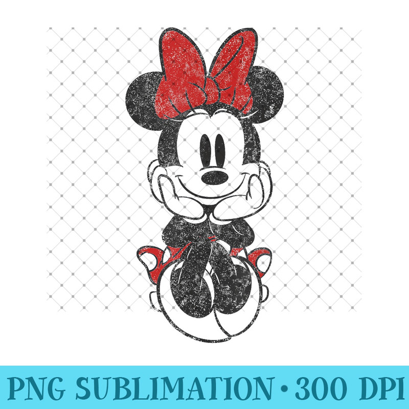 Disney Mickey And Friends Minnie Mouse Vintage Sitting - PNG Design - Trending