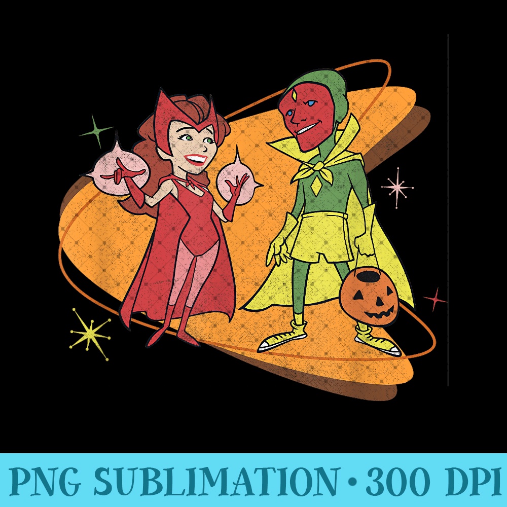 Marvel WandaVision Scarlet Witch Vision Retro 50s - PNG Instant Download - High Quality