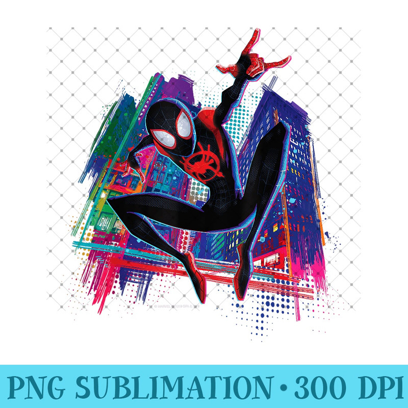 Marvel Spider-Man Miles Morales Graffiti City - PNG Design - High Quality