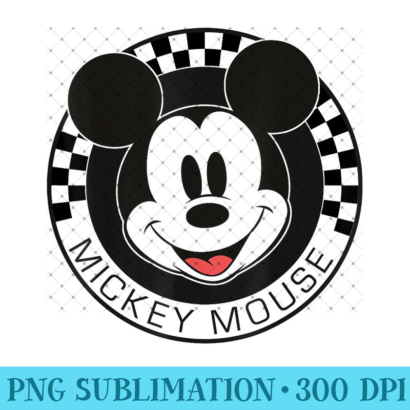 Disney Mickey And Friends Mickey Mouse Checkerboard Circle Short Sleeve T- For unisex-child, Small - PNG Design - High Quality