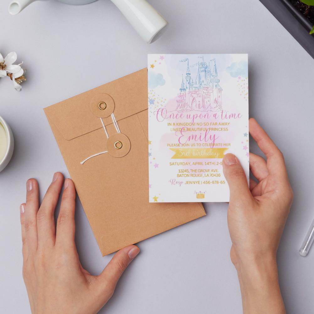 Watercolor castle birthday princess invitation.png
