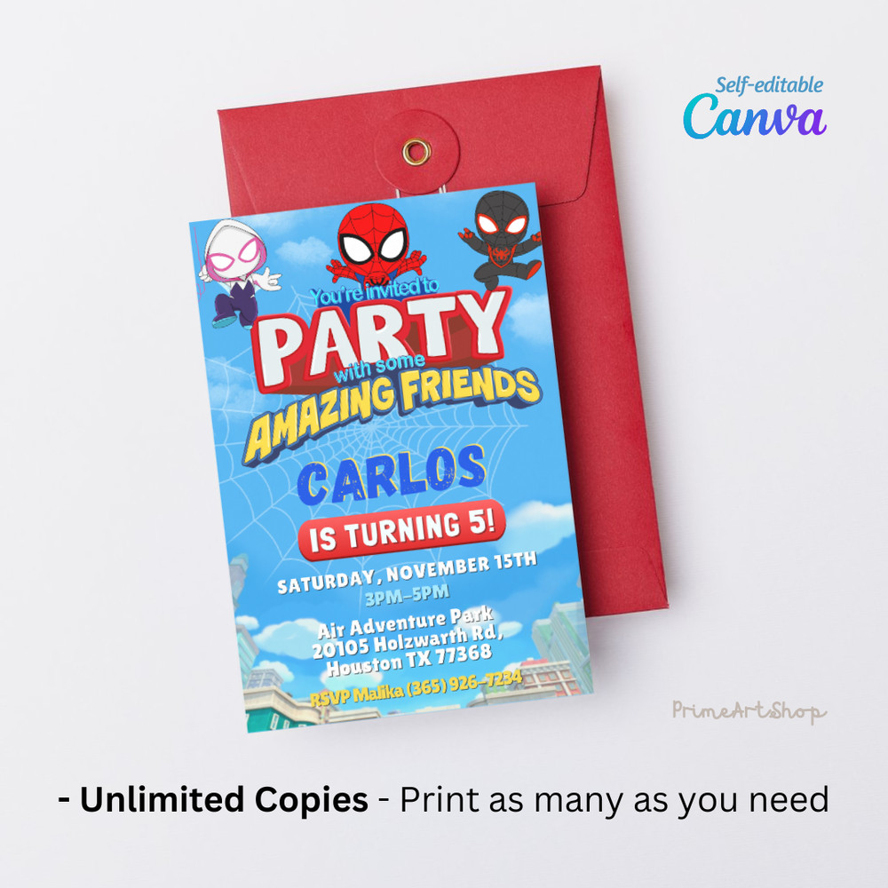 Printable birthday card Spidey.png