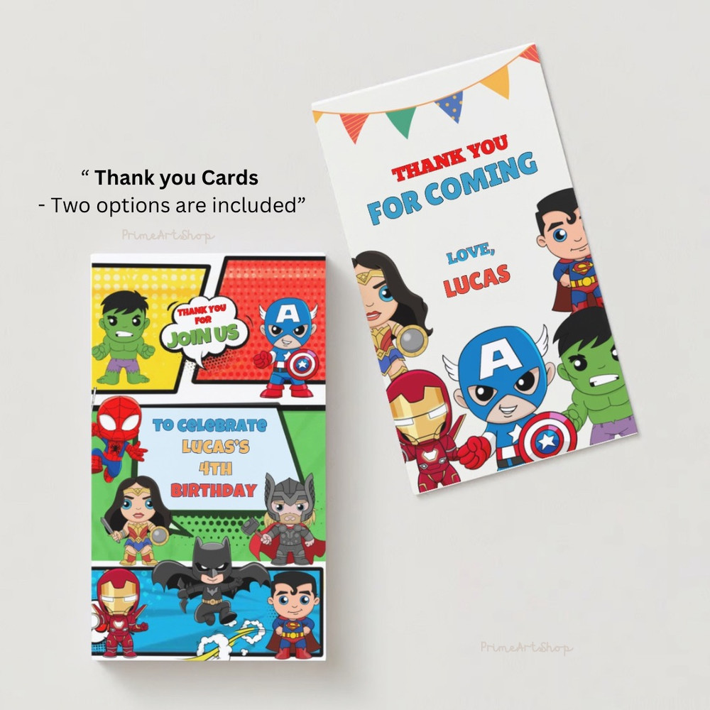 Avengers Baby Digital Invite Superhero Birthday Invitation Editable Invitation Card Comic Book Kids Birthday Template 2
