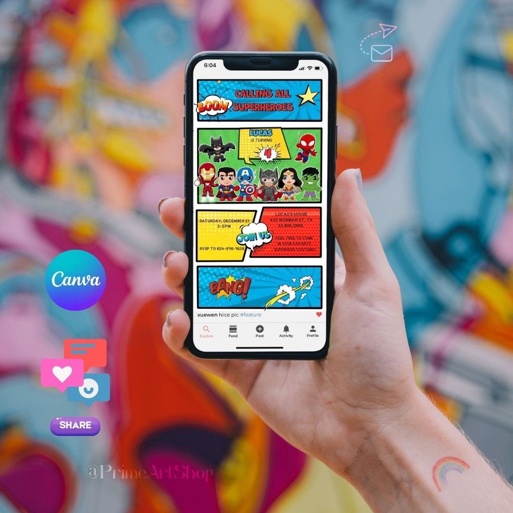 Avengers Baby Digital Invite Superhero Birthday Invitation Editable Invitation Card Comic Book Kids Birthday Template 6