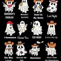 morgan wallen cute cowboy ghost boo track list svg png digital download