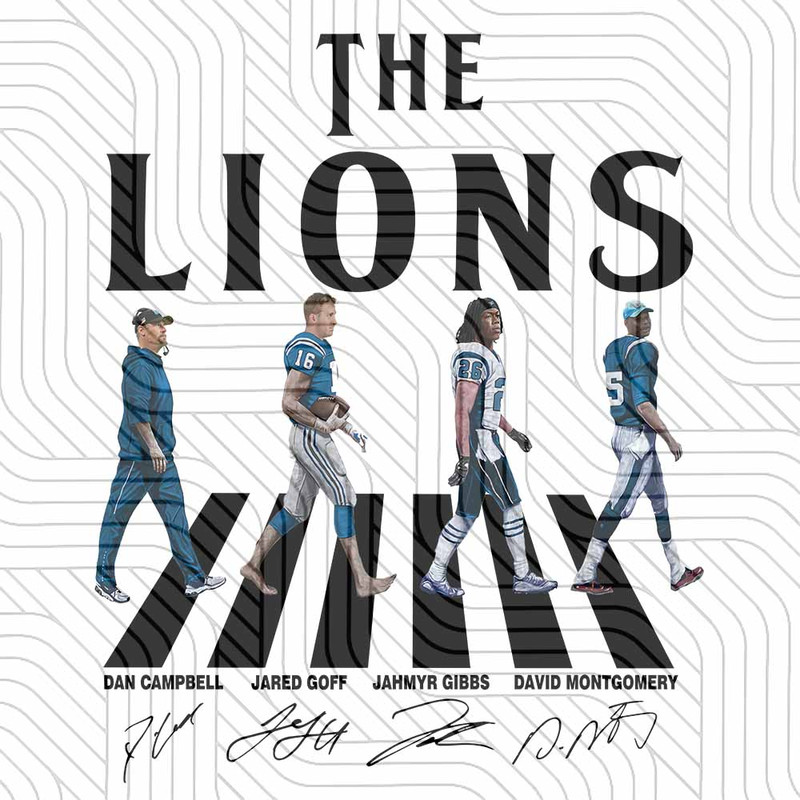 Lions Walking Abbey Road Signatures Football Shirt, Dan Campbell, Jared Goff, Jahmyr Gibbs mockup.jpg