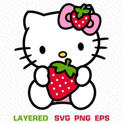 Hello Kitty Strawberry Svg, Hello Kitty Strawberry, Hello Ki