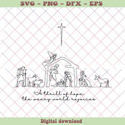 a thrill of hope the weary world rejoices svg file for cricut, png - svg files, z1351