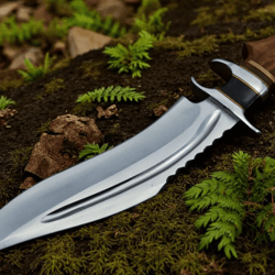 15" full tang carbon steel hunting knife | stag antler grip | forged outdoor blade
