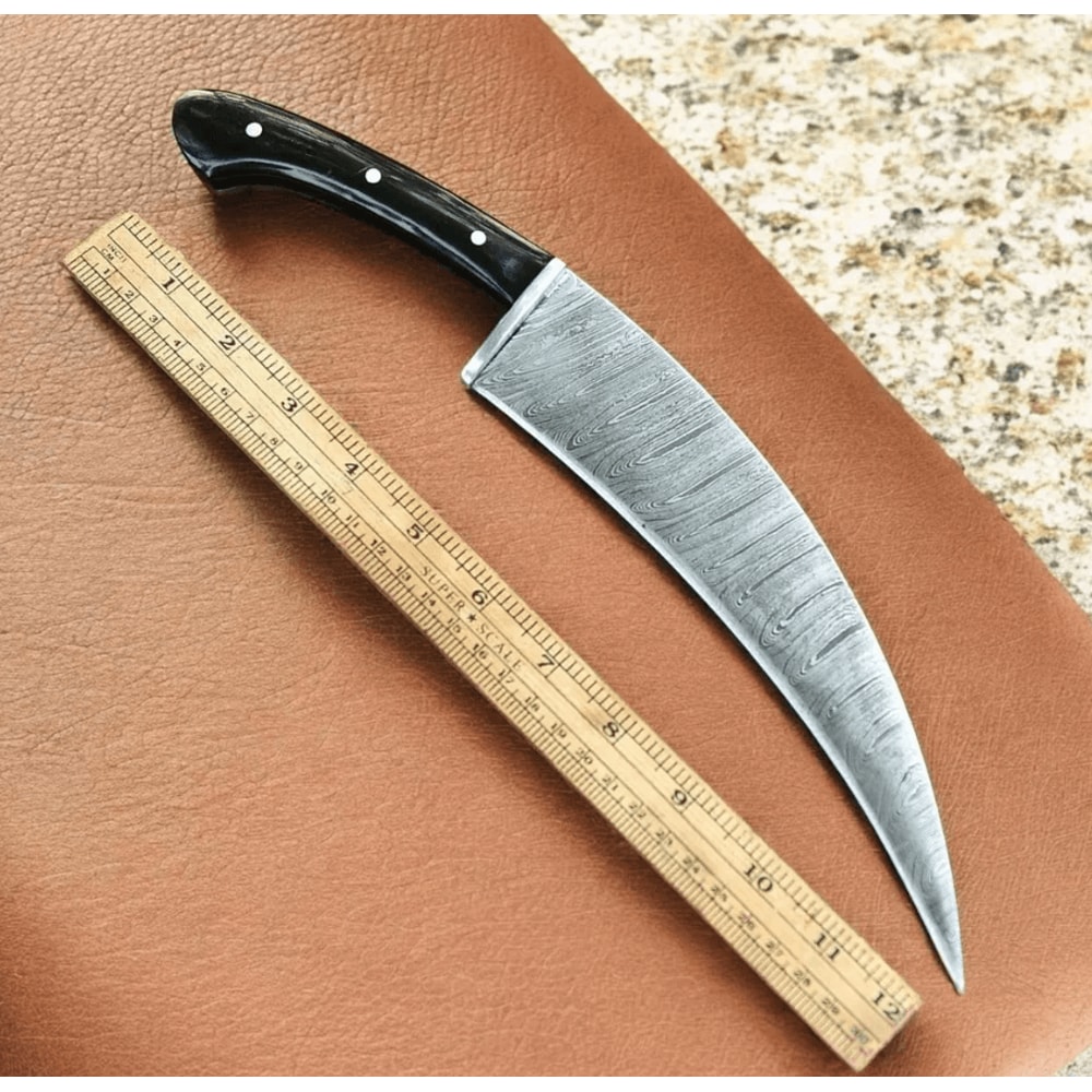 HandForged Carbon Steel Collector Knife Scream Film Replica Prop With Leather Sheath 0
