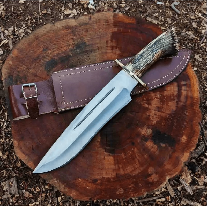 Seraphim Falls Custom StagHandled Bowie Knife Replica HandForged D2 Steel Blade Hunter GIFT 2