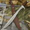 Handmade Damascus Steel Bowie Knife Rosewood Handle Leather Sheath 1