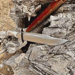 handmade d2 steel bowie | 18 overall | d2 & horn handle | free leather sheath | outdoor enthusiasts | groomsmen